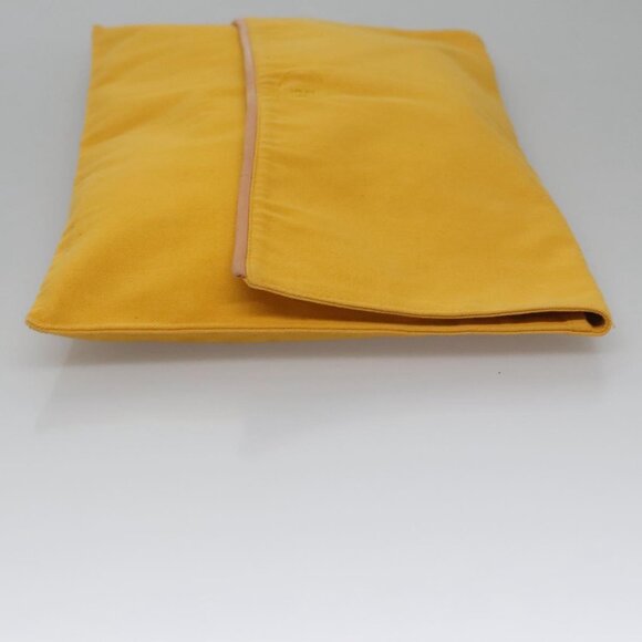 HERMES Clutch Bag Canvas Yellow Auth ti2709 - Picture 3 of 14